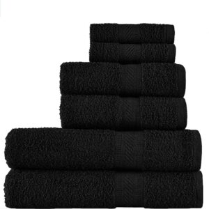 Daily Use 6 Piece Towel Set – Black