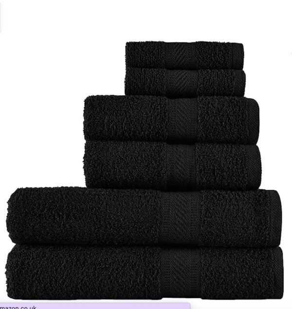 Daily Use 6 Piece Towel Set – Black