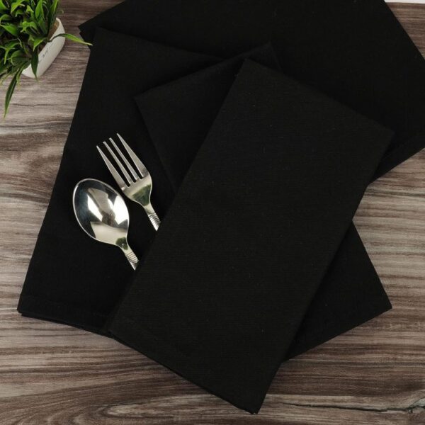 100% Cotton Dinner Napkins, Black - Image 2