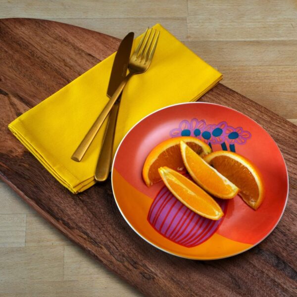 100% Cotton Dinner Napkins, Saffron (Yellow)