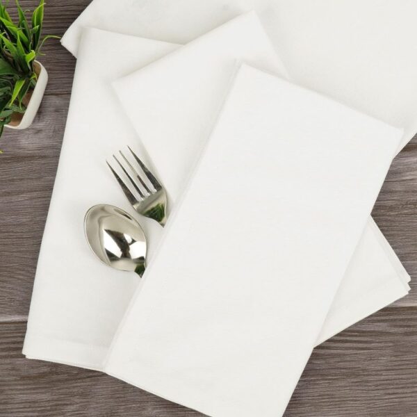 100% Cotton Dinner Napkins, White