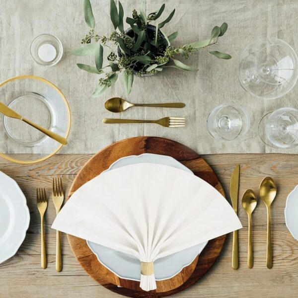 100% Cotton Dinner Napkins, White - Image 2