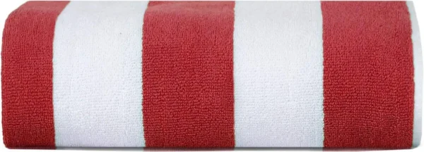Cabana Stripe Red Beach Towels for Adults - Image 4