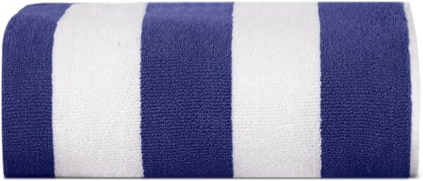 Cabana Stripe Royal Blue Beach Towels for Adults - Image 4