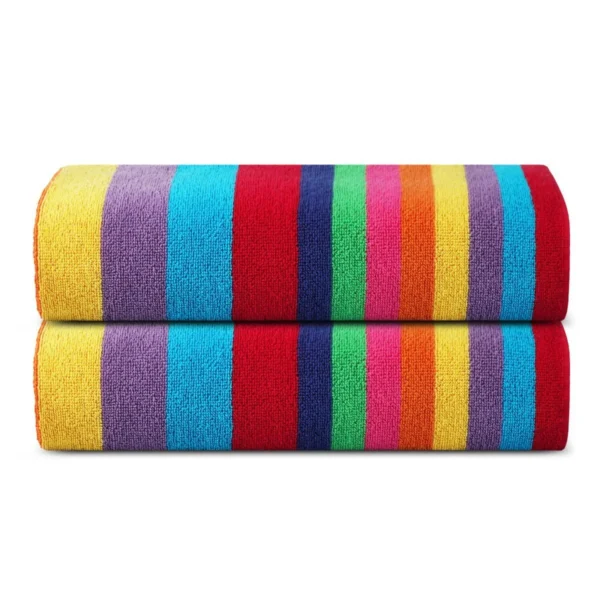 Miami Vibe Stripe Beach Towels for Adults - Image 3