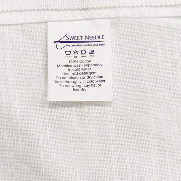 Pack of 12-Slub Cotton Napkins with Hemstitched 50 x 50 CM, White - Image 2