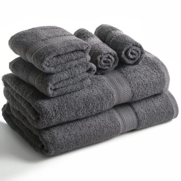 Daily Use 6 Piece Towels Set, Charcoal