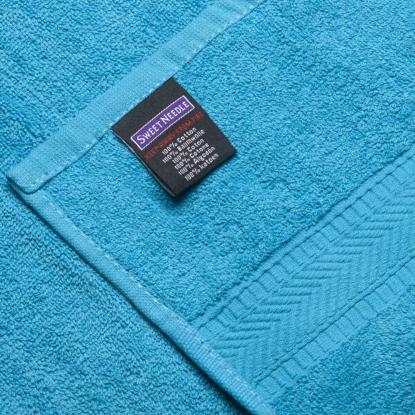 Daily Use 6 Piece Towels Set, Cyan Blue - Image 2