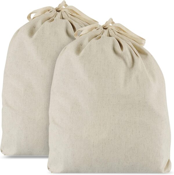 Linen Reusable Bread Bags with Drawstring 33 x 38 cm (Pack of 2)