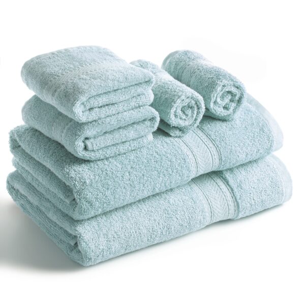 Daily Use 6 Piece Towels Set, Light Blue