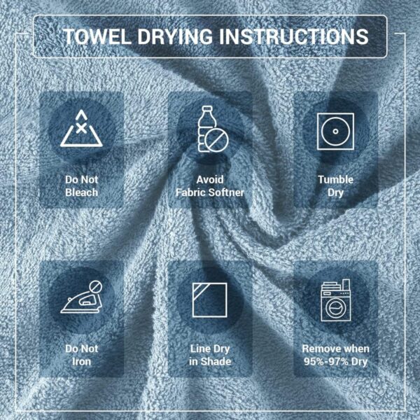 Daily Use 6 Piece Towels Set, Light Blue - Image 2