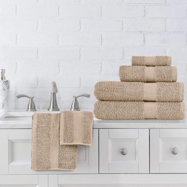 Daily Use 6 Piece Towels Set, Linen - Image 3