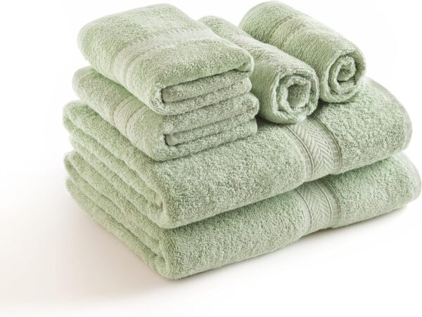 Daily Use 6 Piece Towels Set, Sage Green