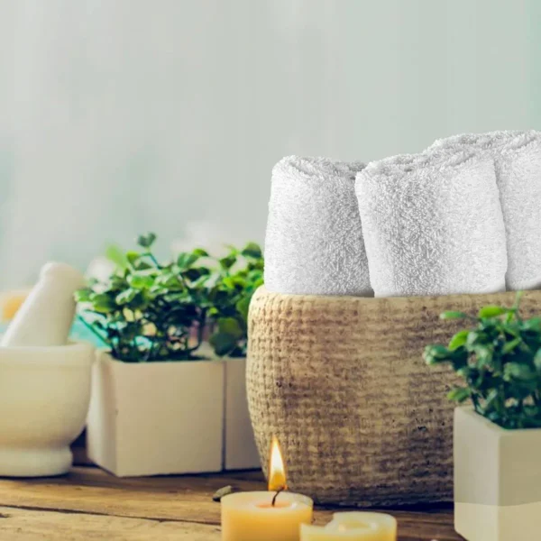 Bathroom towel set | Daily Use 6 Piece Set, White - Image 3