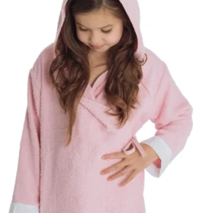 Kids Hooded Bathrobe – Pink