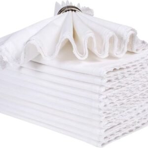 Matted Corner Cotton Napkin – White