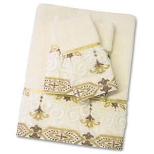 Embroidered Hand Towel – Ivory | Luxury Custom Towel for Hotels & Spas