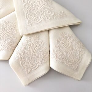 Embroidered PC Napkin – Ivory